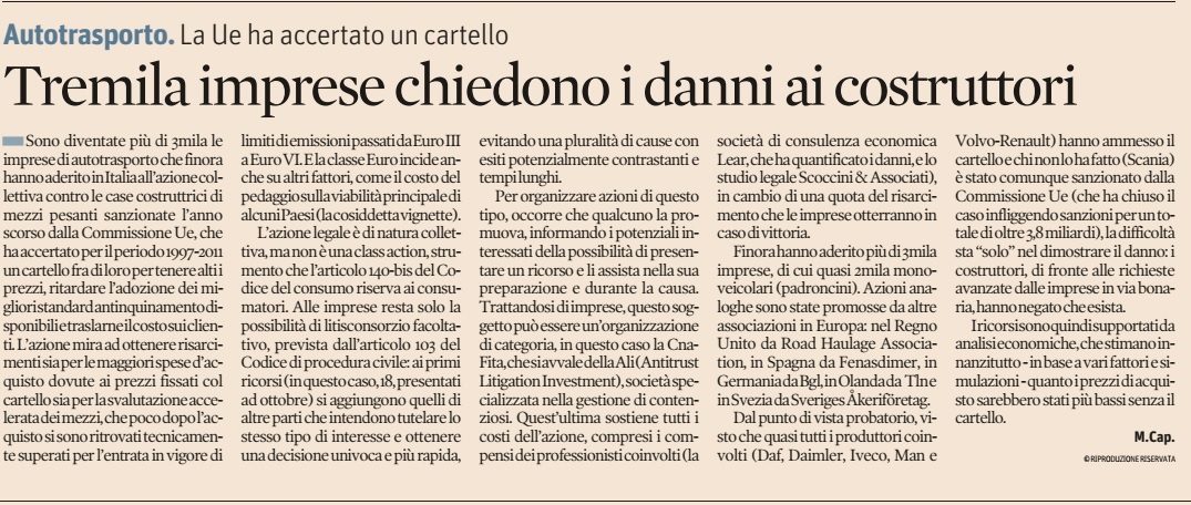 Rassegna stampa dal Sole 24 Ore